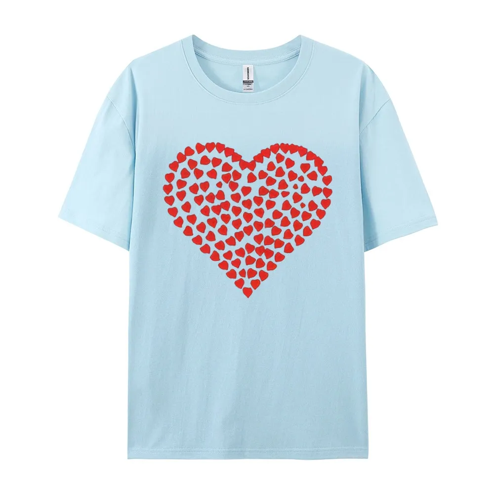 Women Valentine's Day Love Red Heart Print Graphic T-shirt