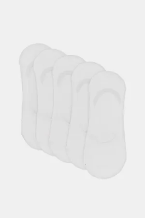 Women White Invisible Socks Set (5 pairs)