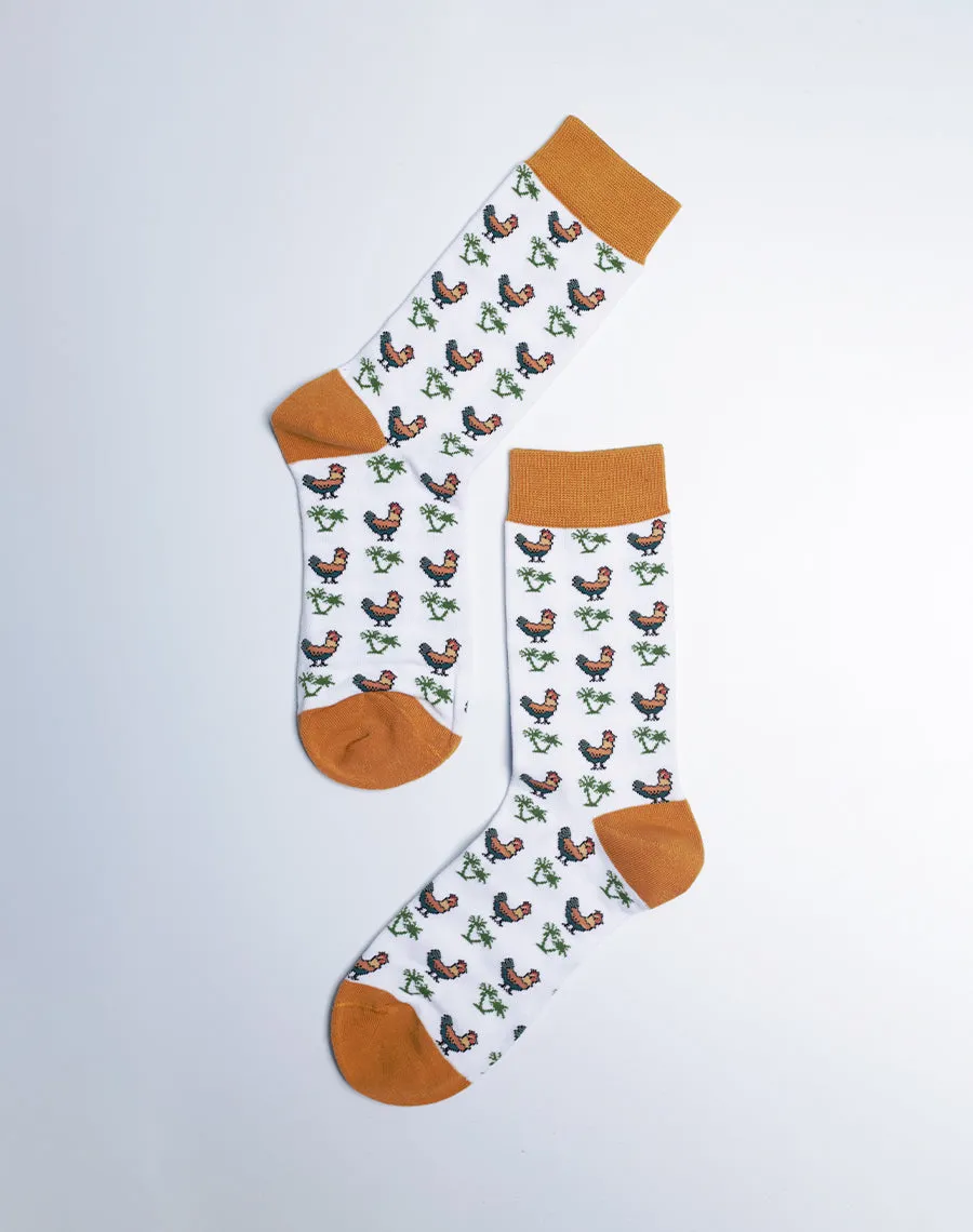 Women's Chickens & Palms Tropical Animal Crew Socks