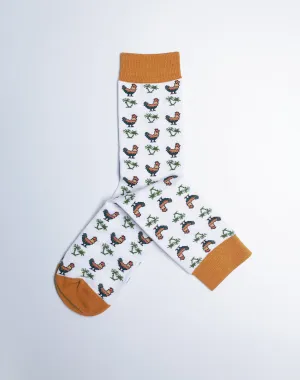 Women's Chickens & Palms Tropical Animal Crew Socks