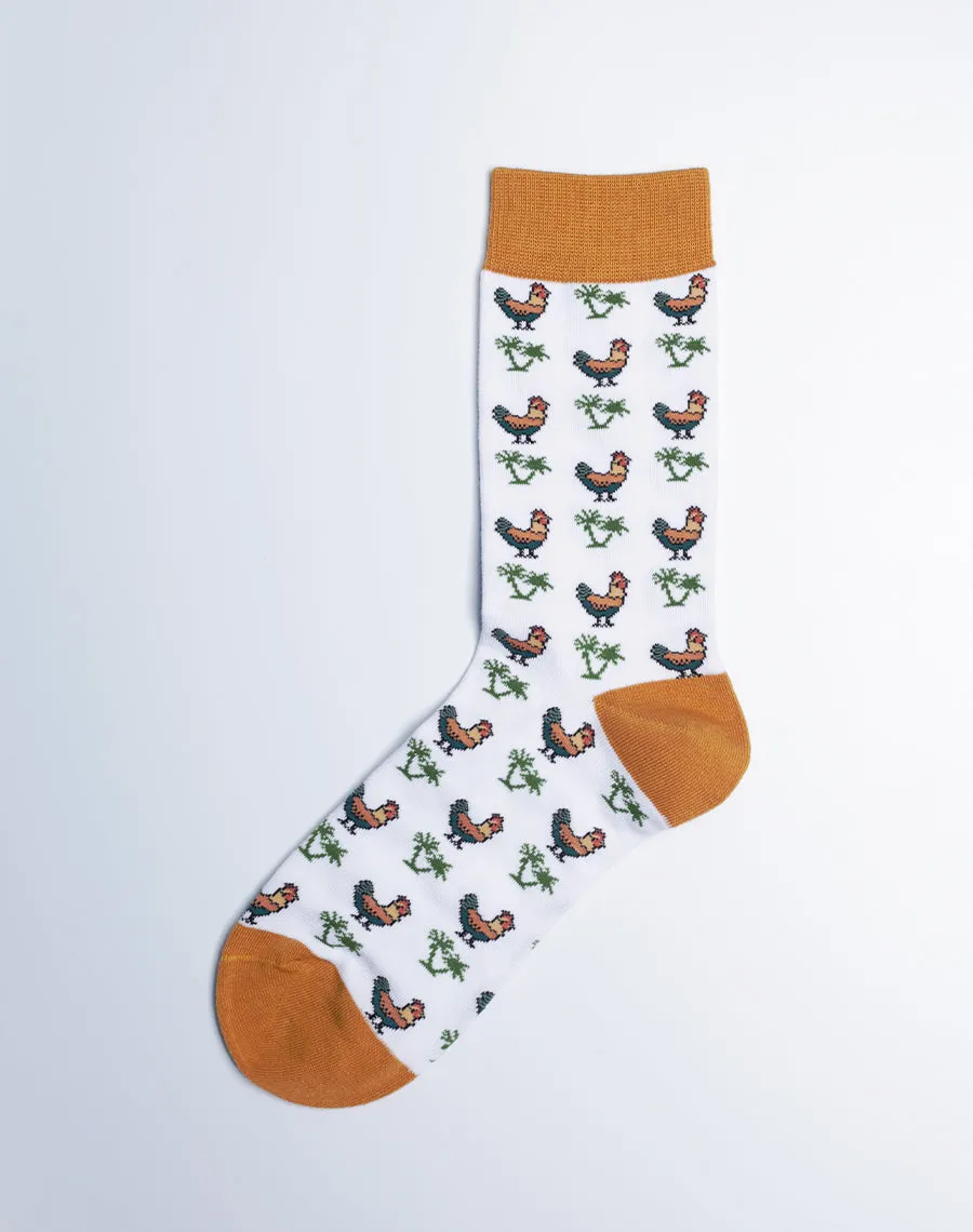Women's Chickens & Palms Tropical Animal Crew Socks