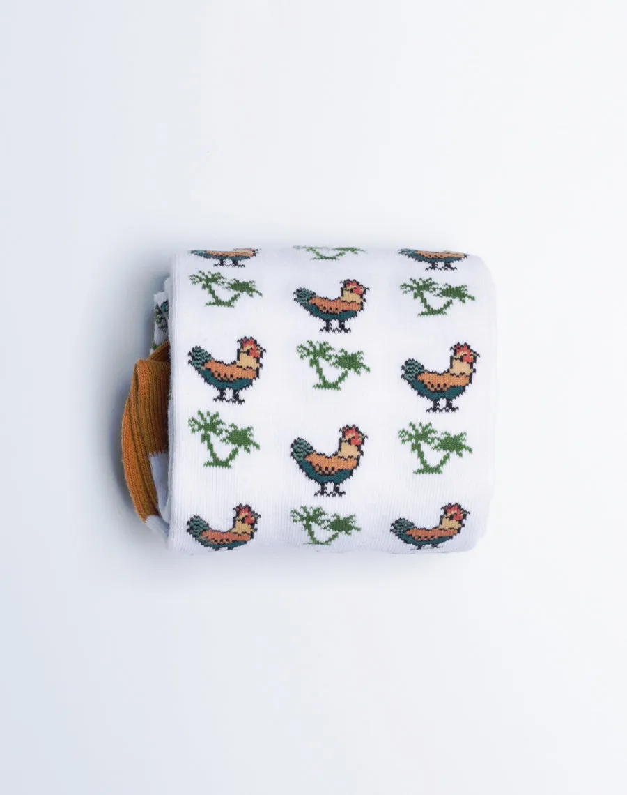 Women's Chickens & Palms Tropical Animal Crew Socks