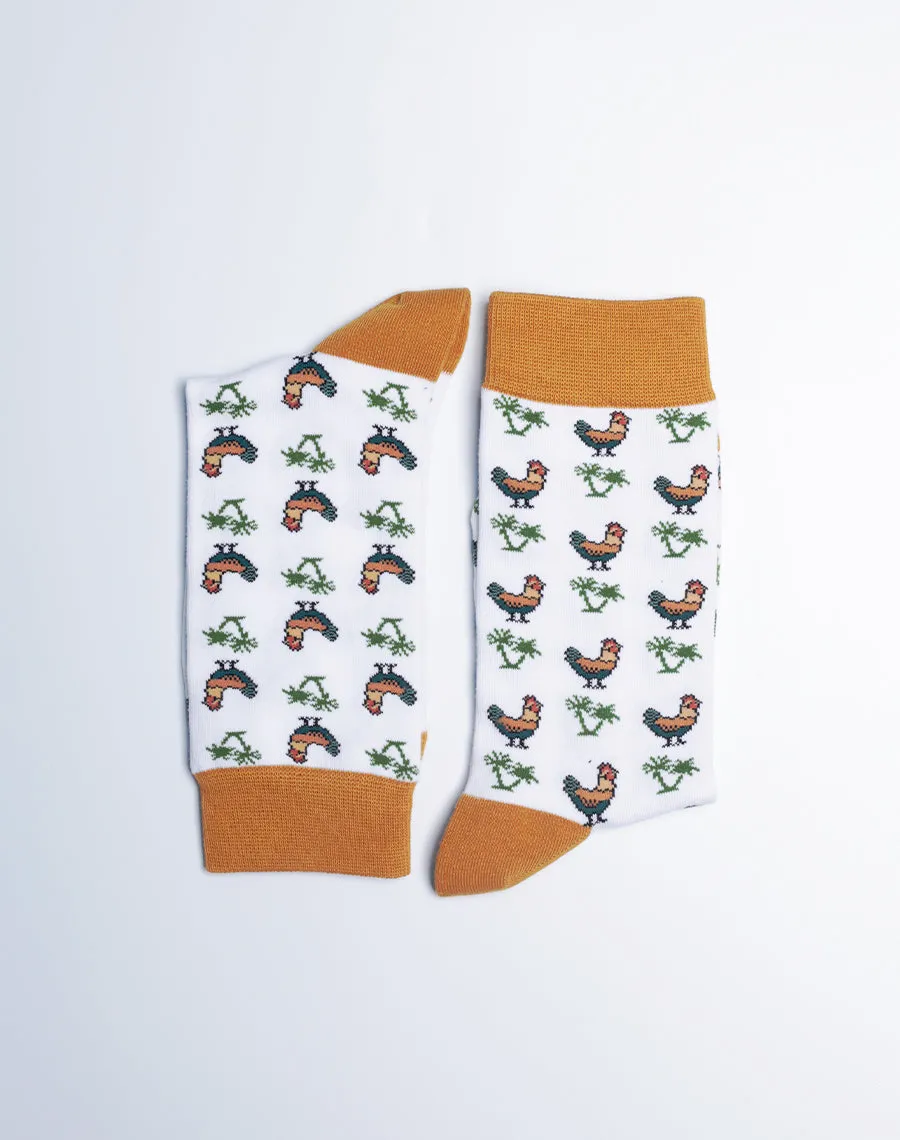 Women's Chickens & Palms Tropical Animal Crew Socks
