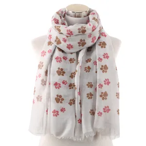 Women's Dog Footprint Dog Paw Print Pattern Scarf Women's Shawl Scarf