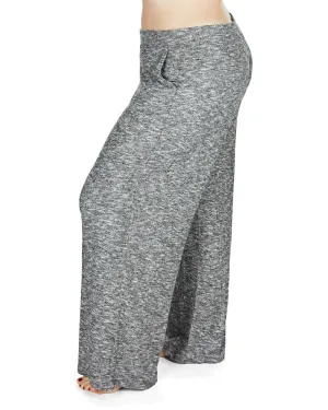Women's Hacci Wide Leg Soft Lightweight Lounge Pants | Black