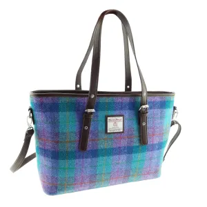 Women's Harris Tweed Spey Tote Strap Ba  Green & Purple Check