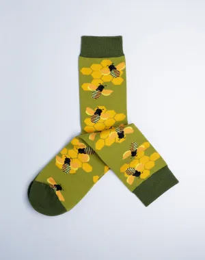 Women's Honeycomb Bee Crew Socks