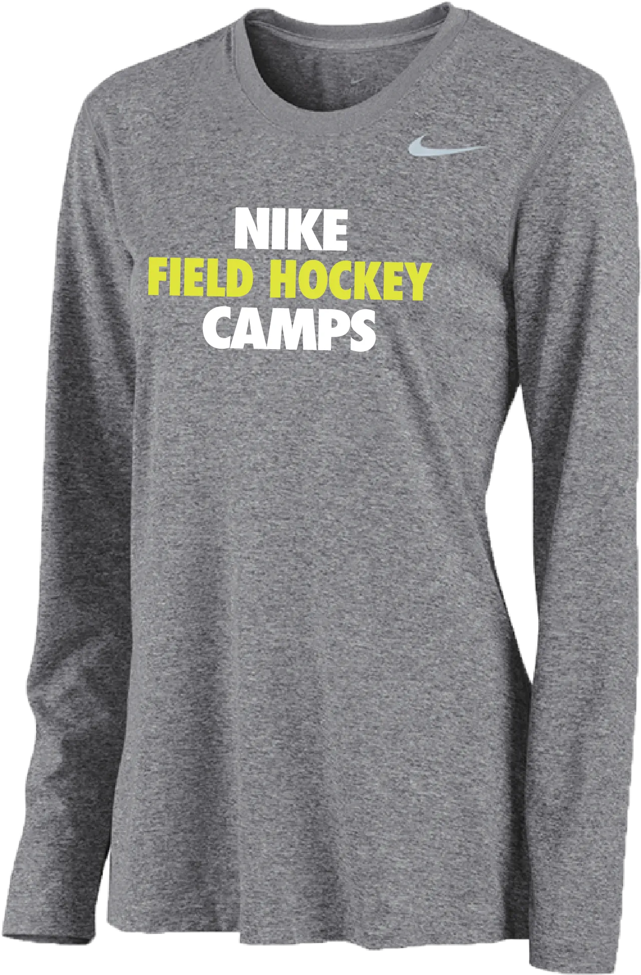 Womens Nike Field Hockey Camps Long Sleeve Dri-Fit Tee - Carbon Heather