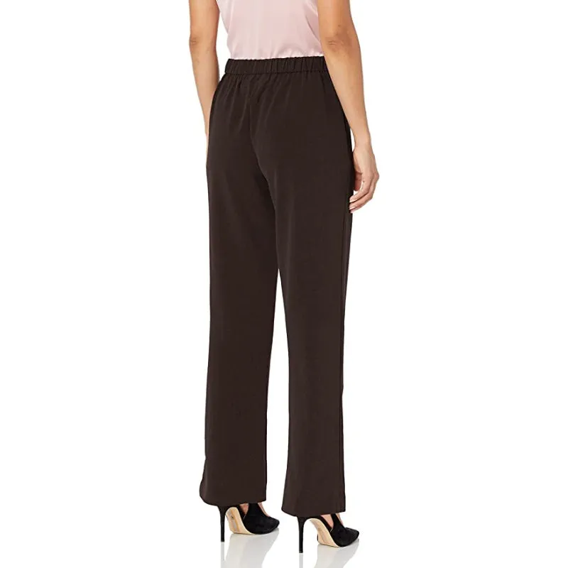 Women's Petite Flat-Front Straight-Leg Pant