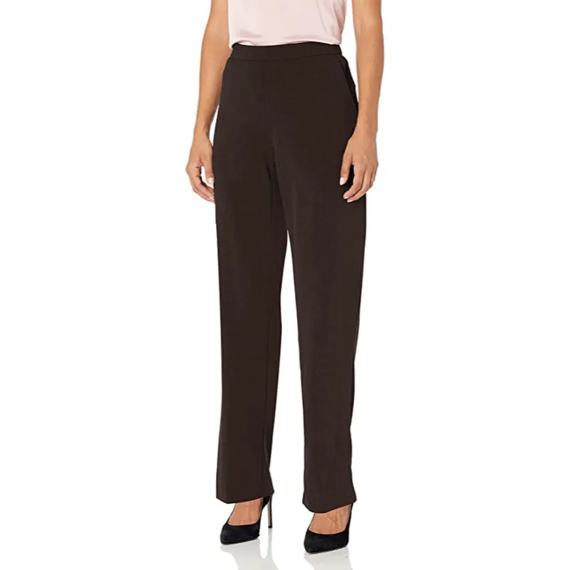 Women's Petite Flat-Front Straight-Leg Pant