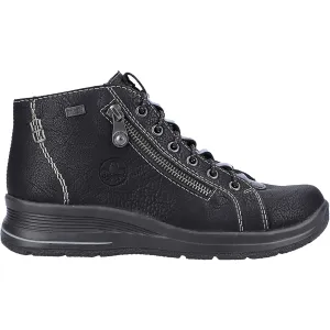 Women's Rieker L7751-00 Eike 51 Schwarz/Black Faux Leather