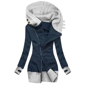 Women's Solid Color Hooded Fashion Jacket