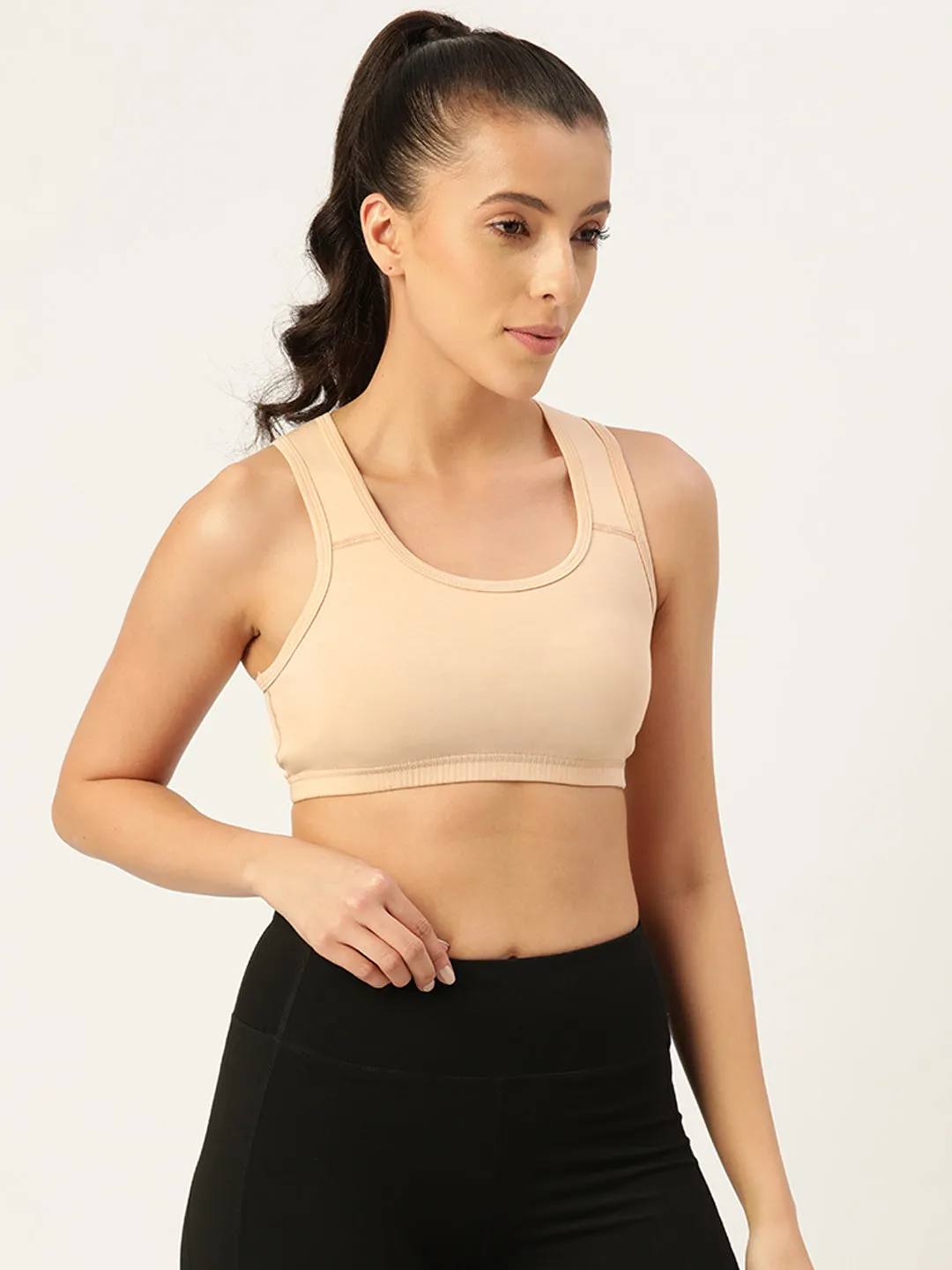Women's Solid Non-Padded Sports Bra | SPB-4101-skin-1 |
