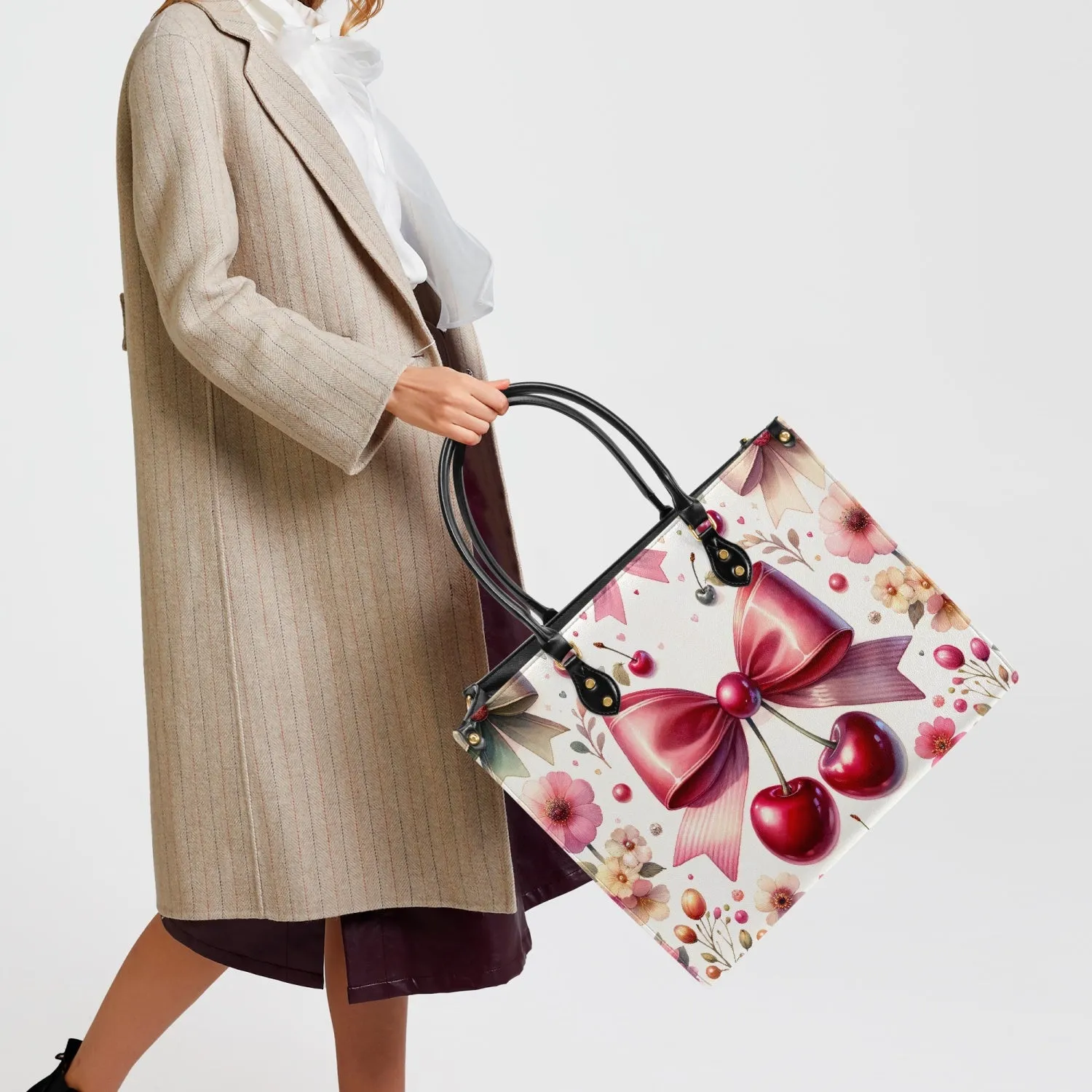 Women's Tote Bag - Ribbons and Cherries - Cherry Delight