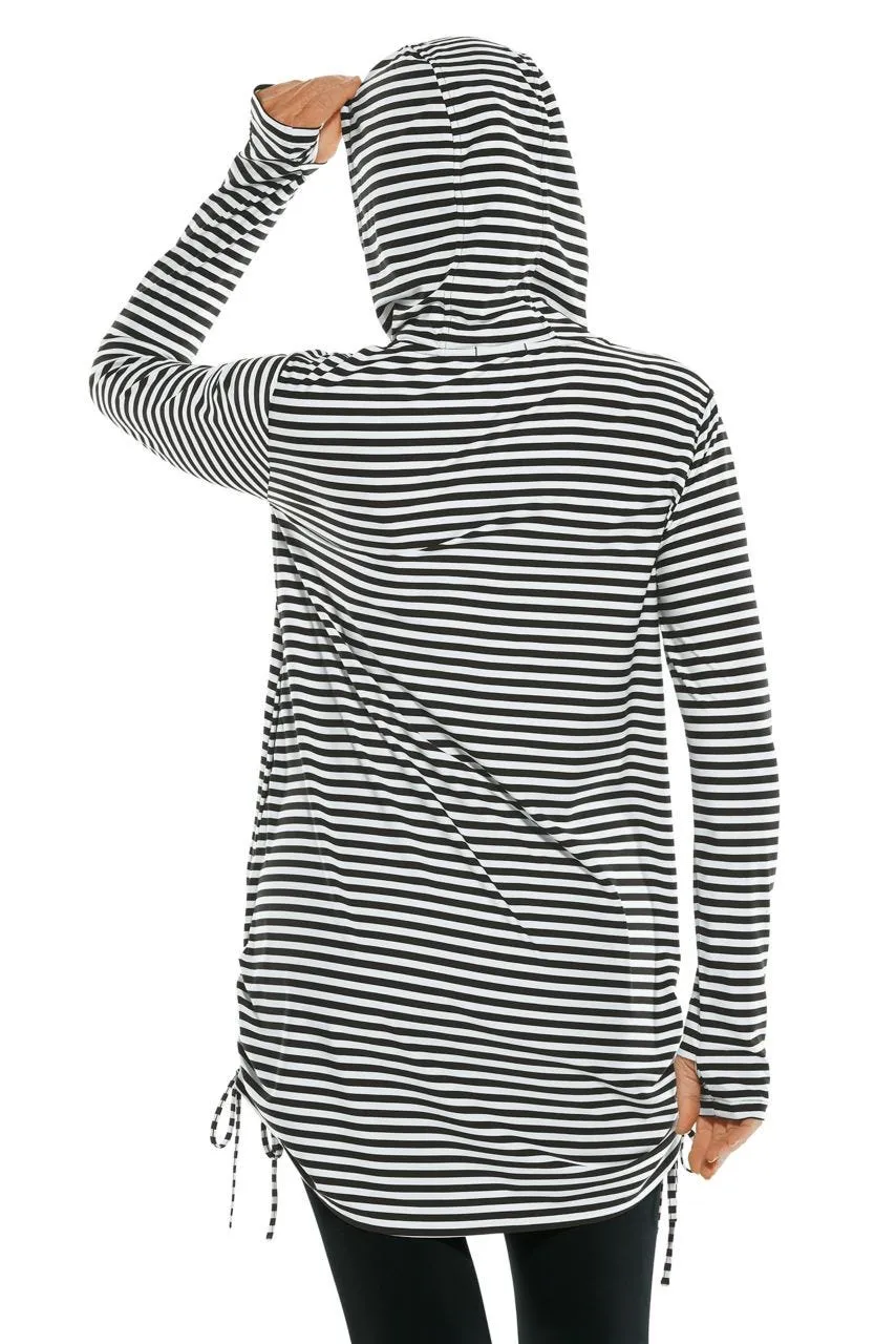 Women's Wailea Swim Cover-Up  |  White/Black Stripe