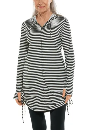 Women's Wailea Swim Cover-Up  |  White/Black Stripe
