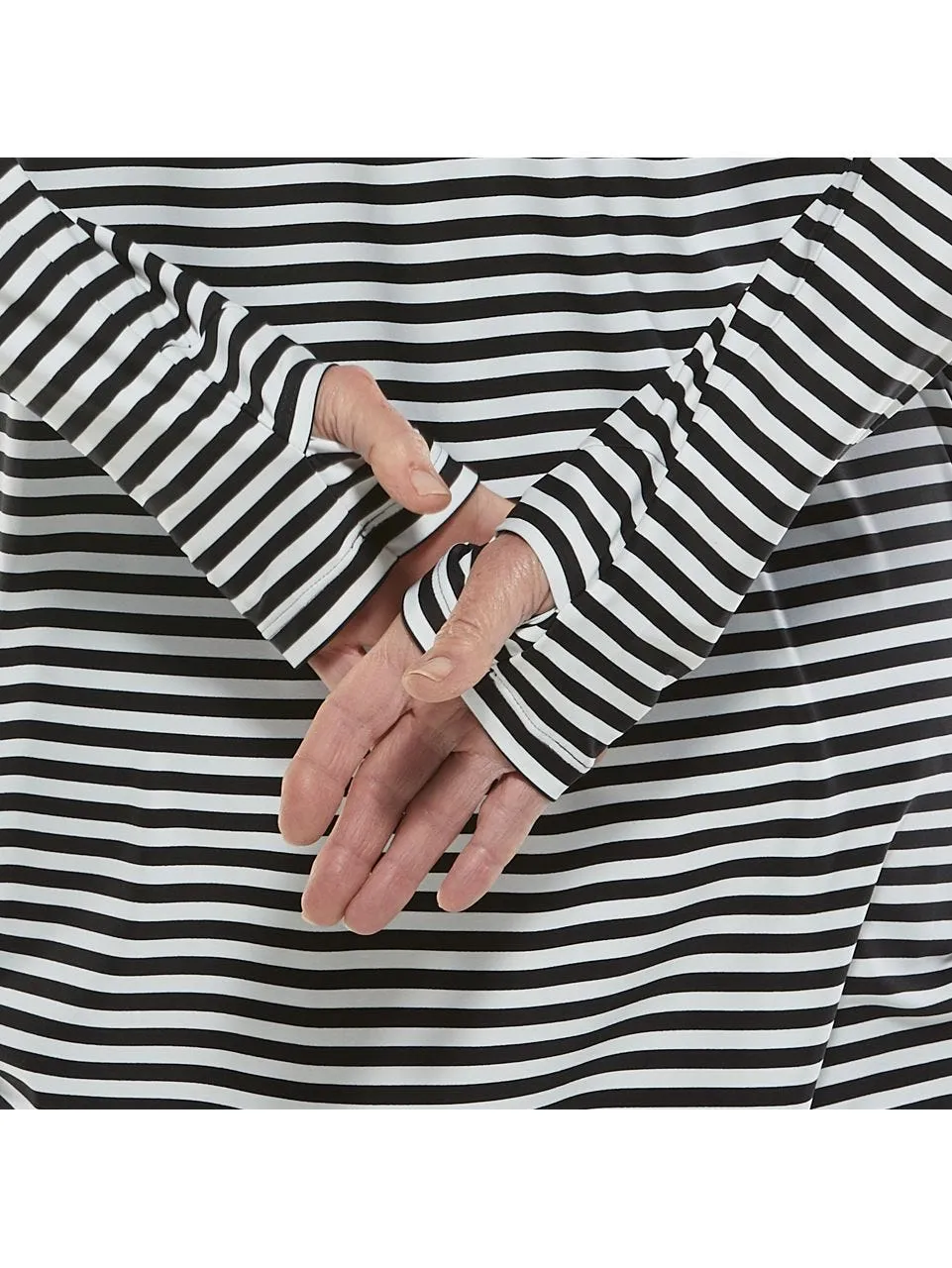 Women's Wailea Swim Cover-Up  |  White/Black Stripe