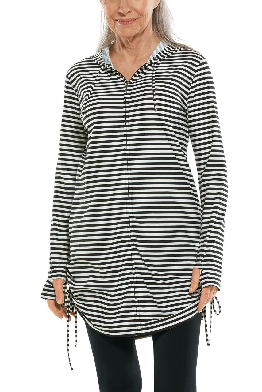 Women's Wailea Swim Cover-Up  |  White/Black Stripe