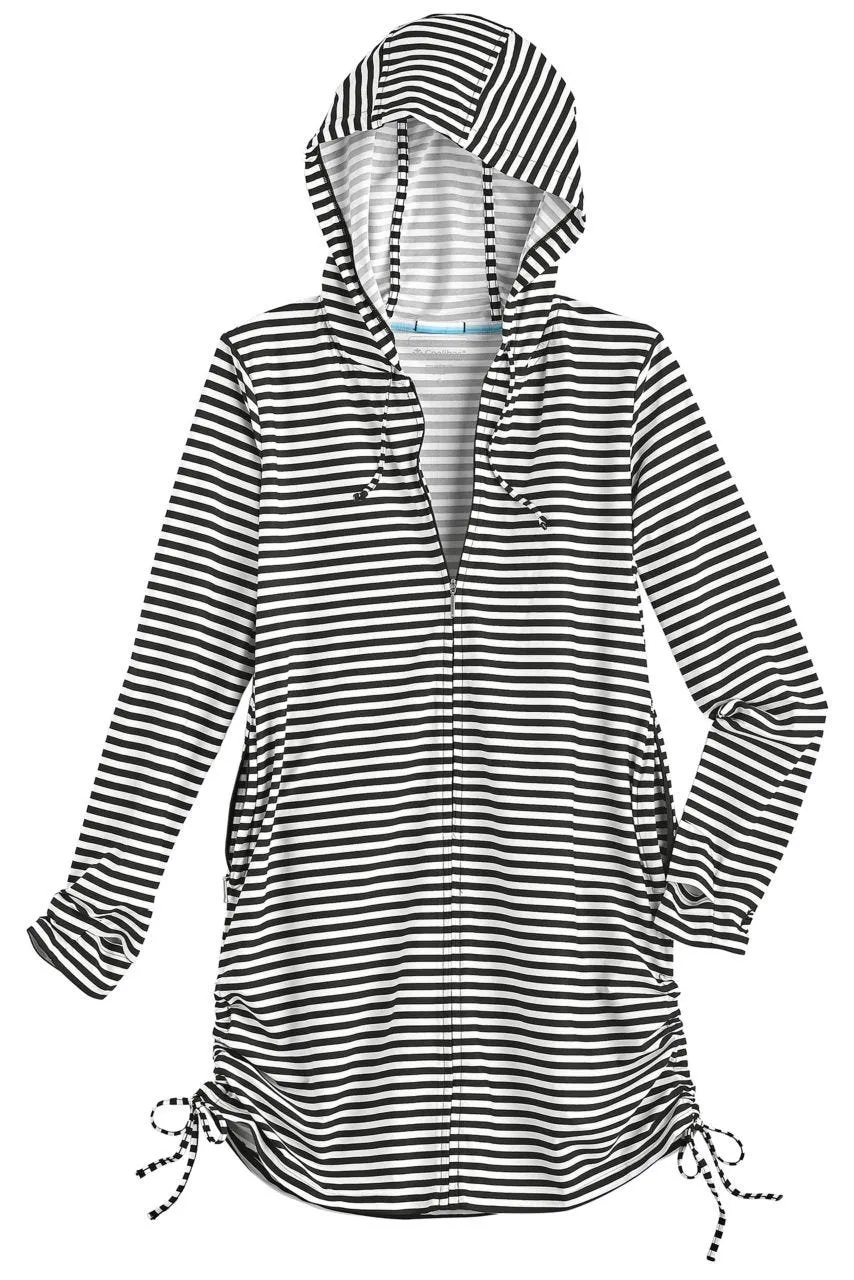 Women's Wailea Swim Cover-Up  |  White/Black Stripe