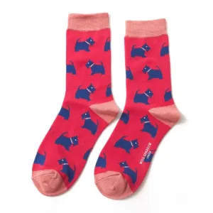 Women's Westie Pups Socks - Hot Pink
