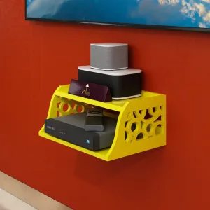 Wooden Set Top Box Wall Shelf for Setup Box WiFi Router | AC Remote Stand Wall Mounted Shelves
