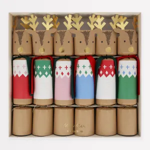 Woodland Jumper Reindeer No-Snap Crackers (x 6)