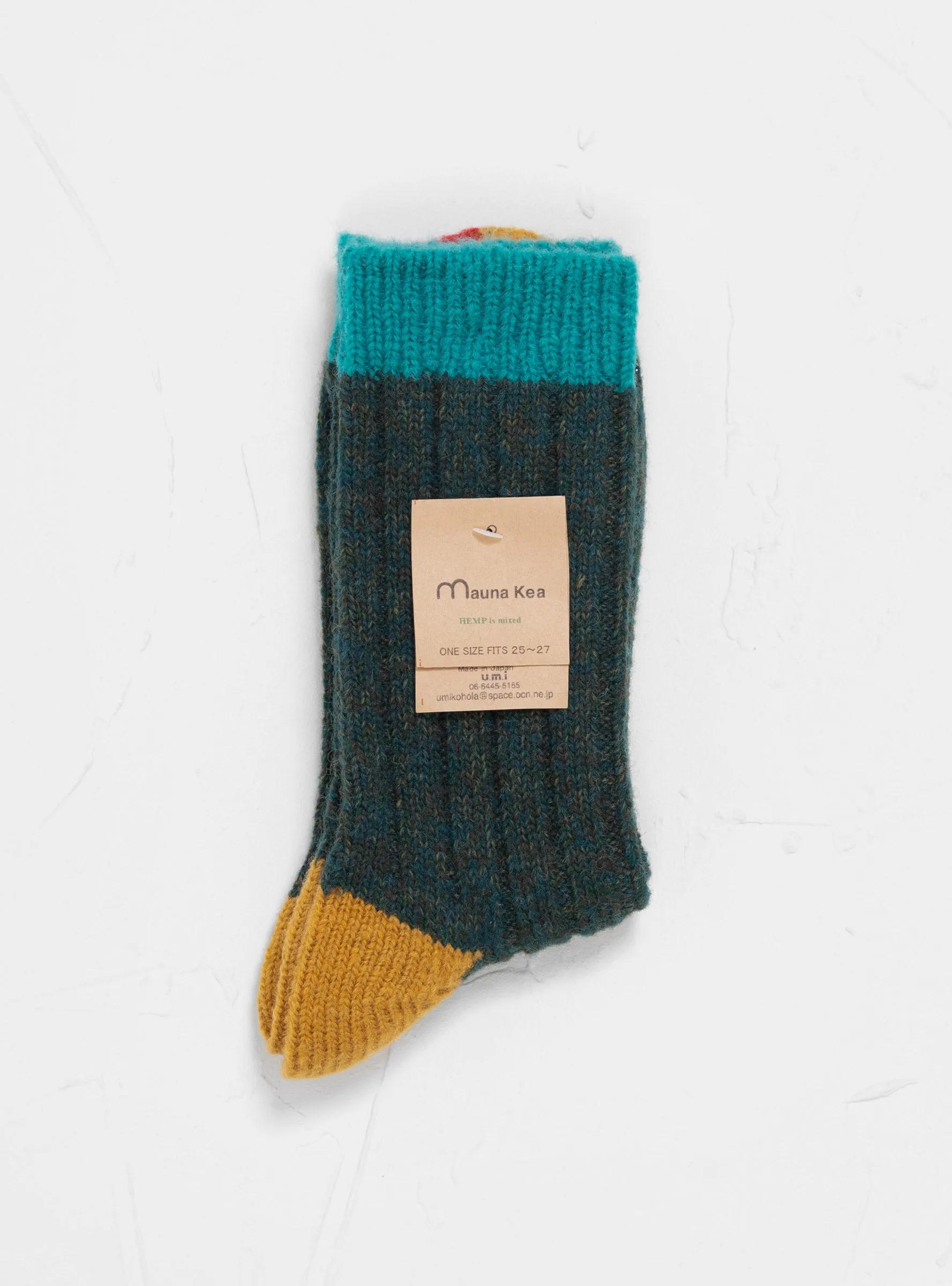 Wool 4 Colour Socks Green