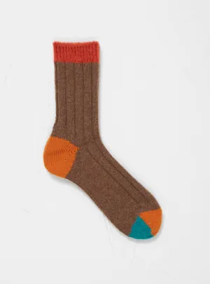 Wool 4 Colour Socks Red