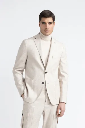 Wool, silk and cashmere tweed single-breasted blazer