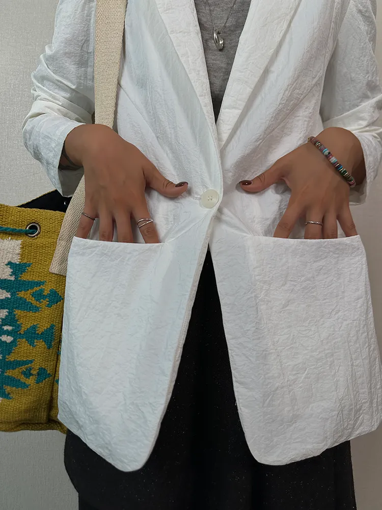 Wrinkled Casual Slim Blazer_BDHL6410