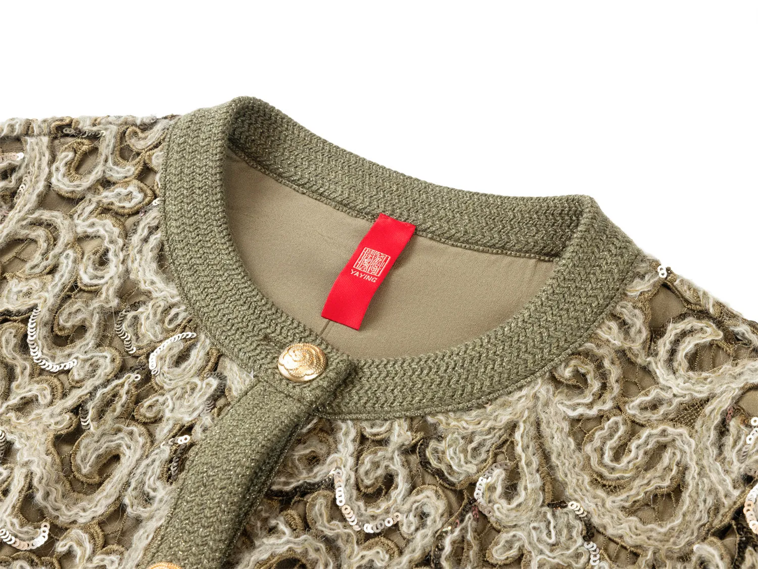 YAYING Knit Braided Embroidery Jacket EPJAB9119AG