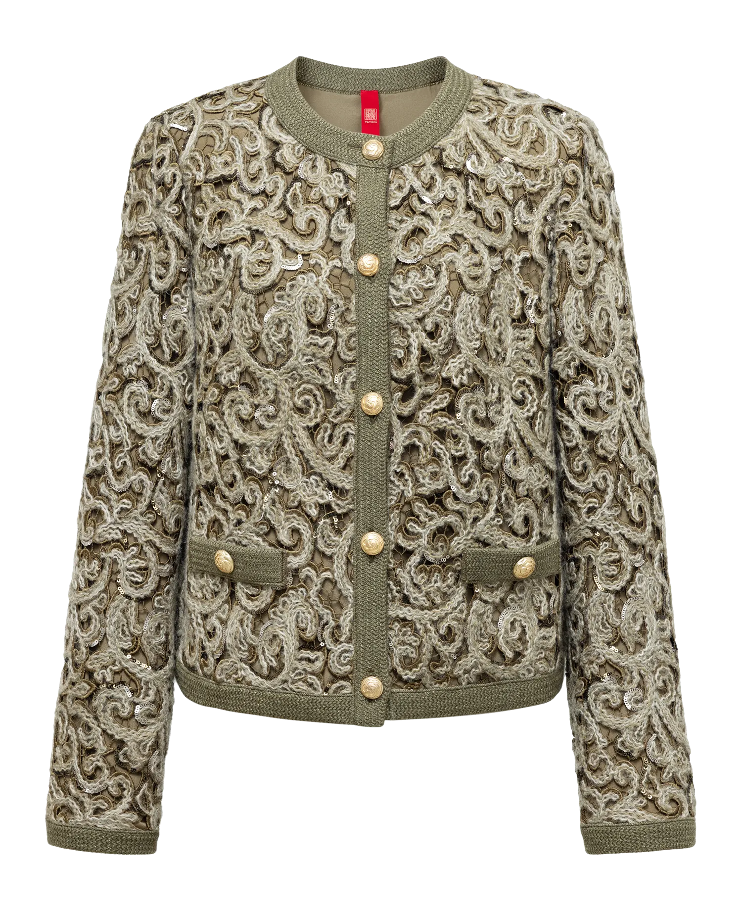 YAYING Knit Braided Embroidery Jacket EPJAB9119AG