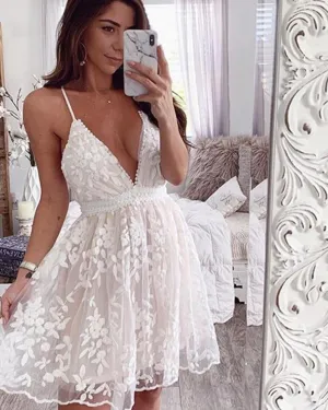 Yours Always Embroidered Lace Mini Dress