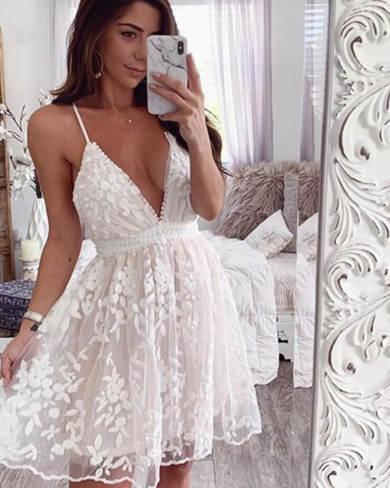 Yours Always Embroidered Lace Mini Dress
