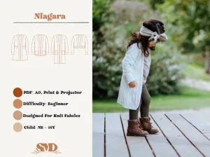 Youth Niagara Cardigan Digital Sewing Pattern Sizes NB-16Y