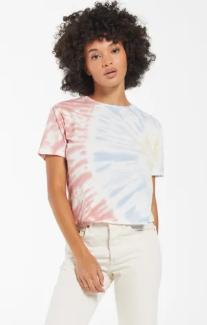 Z Supply "Sol"  Tie Dye Crew-Neck Tee | White Multi