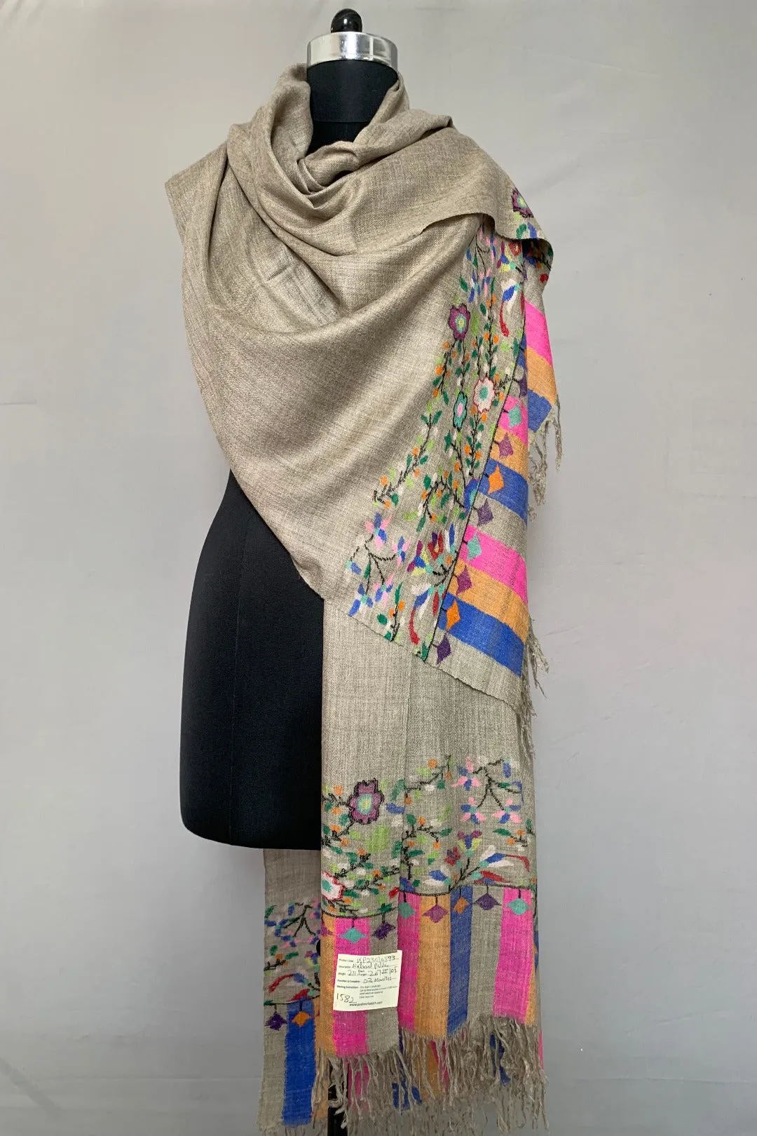 Zaboor-e-Ajam Kani Paldar Floral Pashmina Shawl