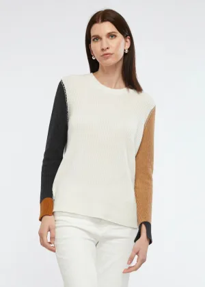 Zaket & Plover Stitch Trim Jumper - White