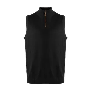 Zip Mock Neck Sweaters Vest in Extra Fine Merino Wool Available in 6 Colors