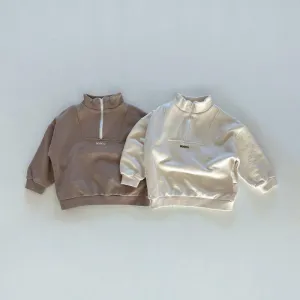 Zippered Collar Sweatshirt